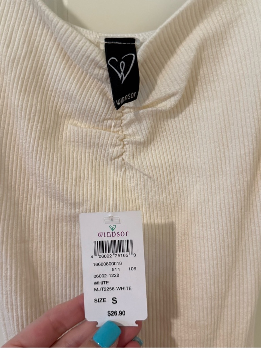 Cream Ribbed Dress - Picture 4 of 6